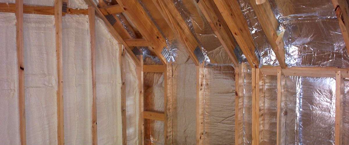 Radiant barriers on ceilings and walls can reduce heating and cooling costs