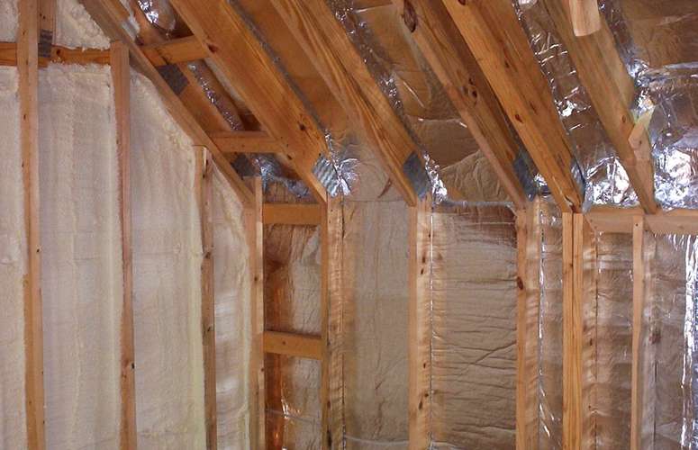 Radiant barriers on ceilings and walls can reduce heating and cooling costs