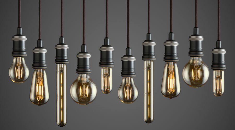 funky filament light bulbs