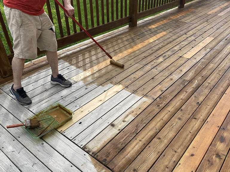 How to Stain Cedar Wood Decks when Renovating old Decking - Ecohome